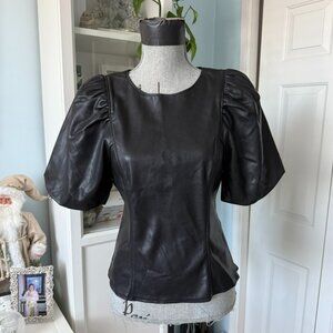 Dynamite Vegan Leather Puff-Sleeve Top – Sizes M & XS – NWOT
